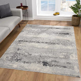 4' X 6' Gray Modern Abstract Area Rug - Homeroots