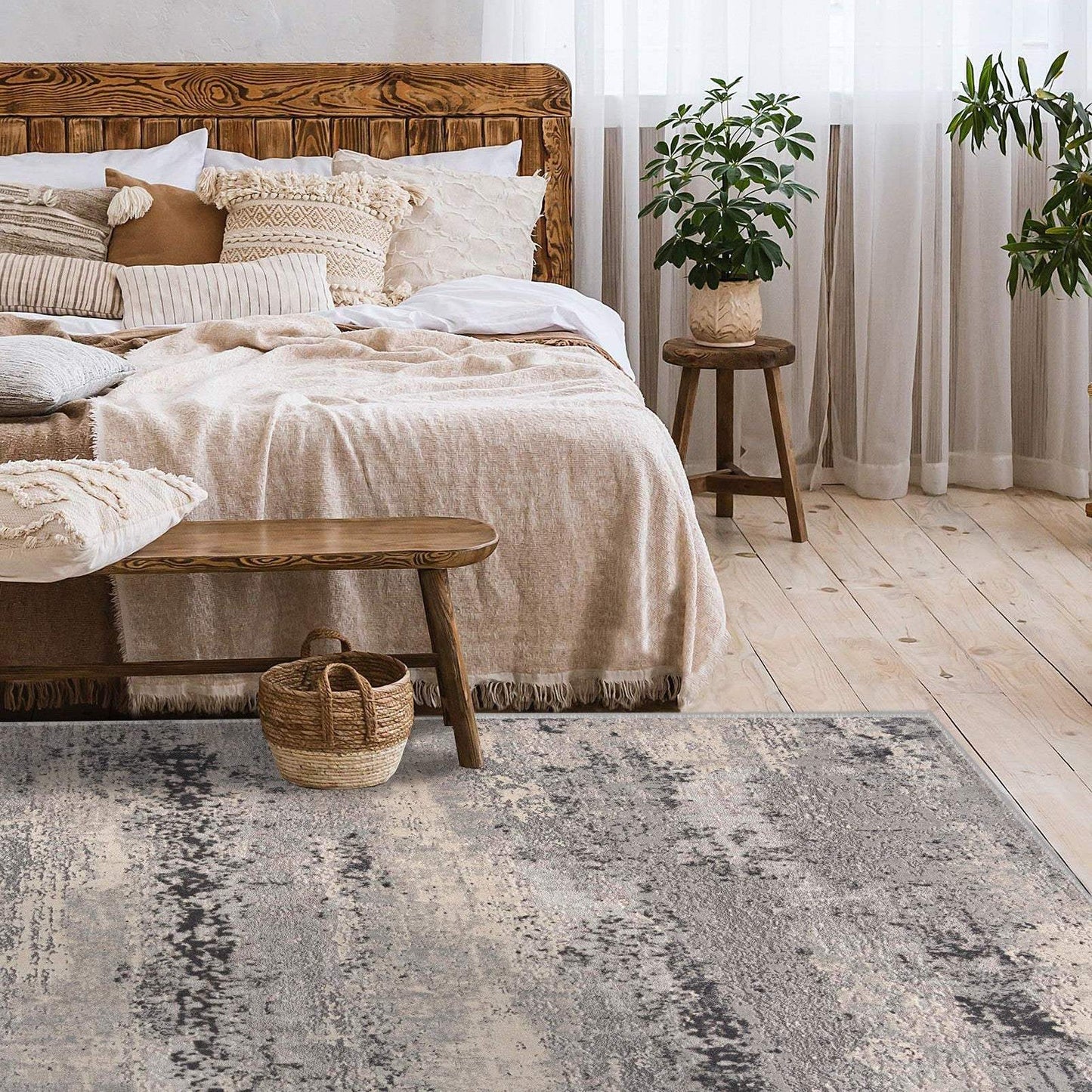 4' X 6' Gray Modern Abstract Area Rug - Homeroots - Flyclothing LLC
