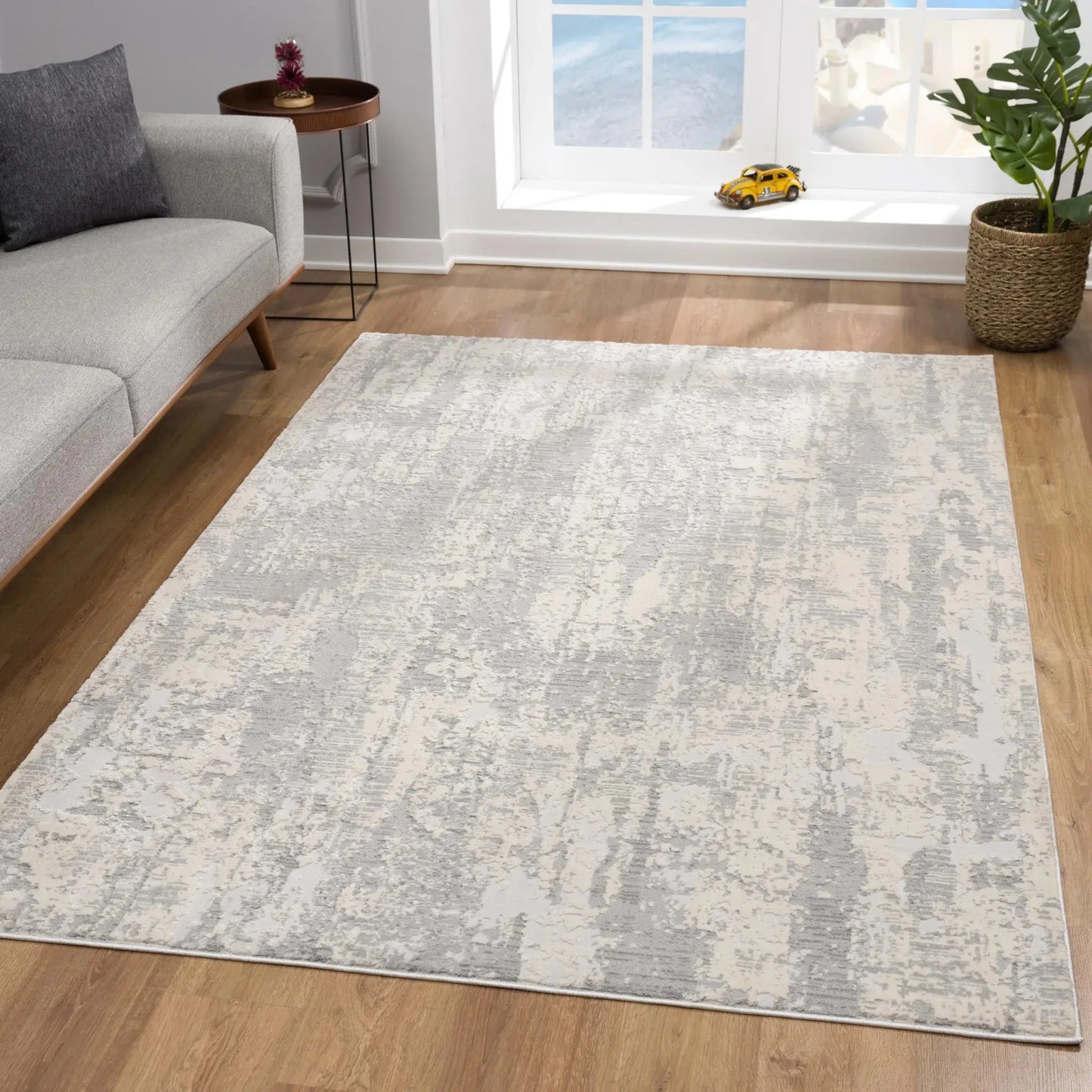 5' X 8' Grey Abstract Area Rug - Homeroots - Flyclothing LLC