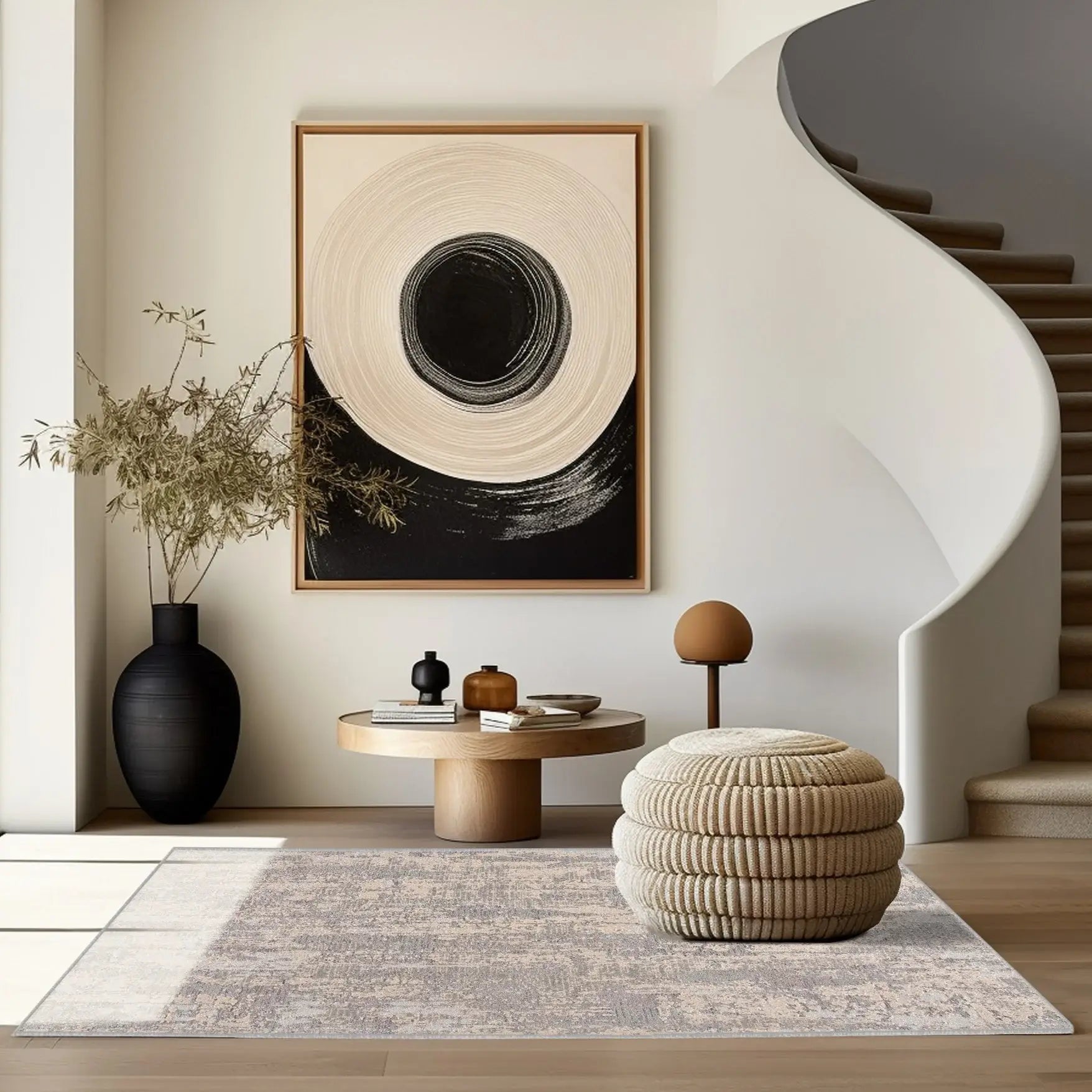 5' X 8' Grey Abstract Area Rug - Homeroots - Flyclothing LLC