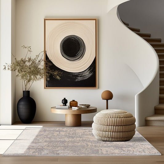 5' X 8' Grey Abstract Area Rug - Homeroots