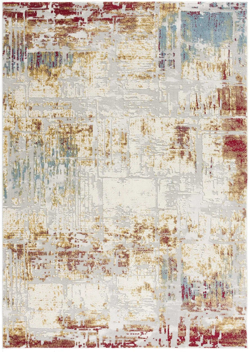 4' X 6' Abstract Beige And Gold Modern Area Rug - Homeroots - Flyclothing LLC