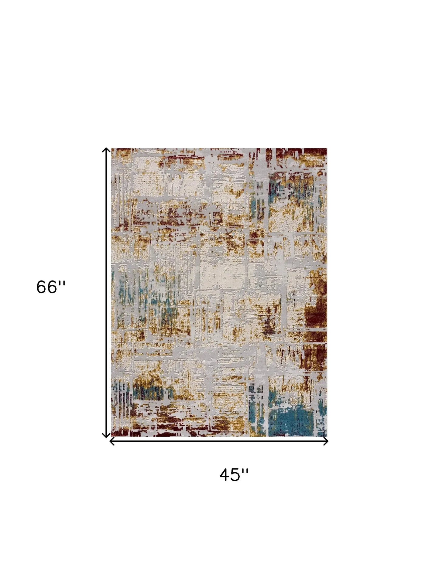 4' X 6' Abstract Beige And Gold Modern Area Rug - Homeroots - Flyclothing LLC