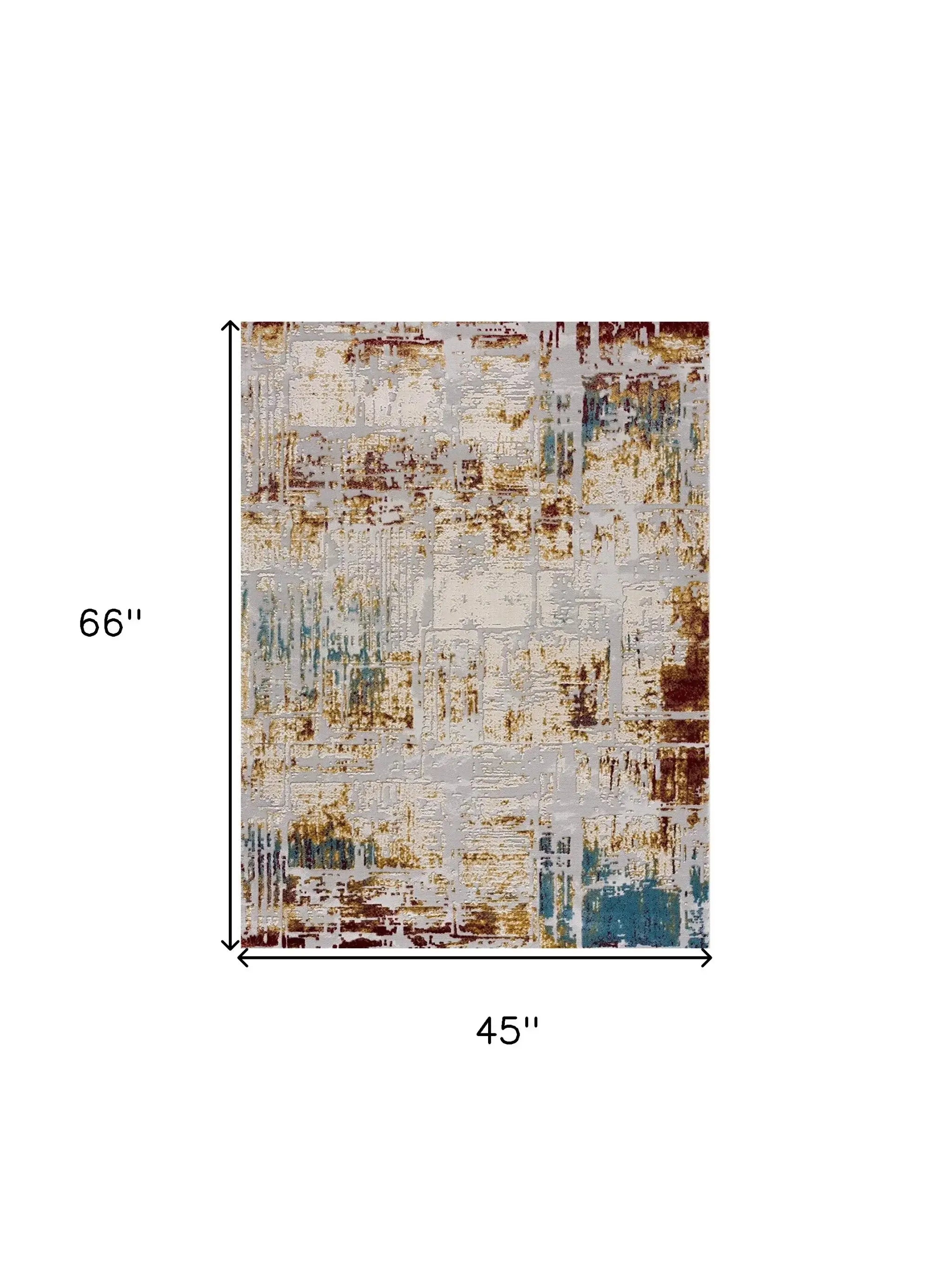 4' X 6' Abstract Beige And Gold Modern Area Rug - Homeroots - Flyclothing LLC