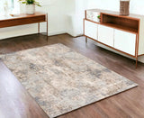 4' X 6' Beige And Ivory Abstract Area Rug - Homeroots
