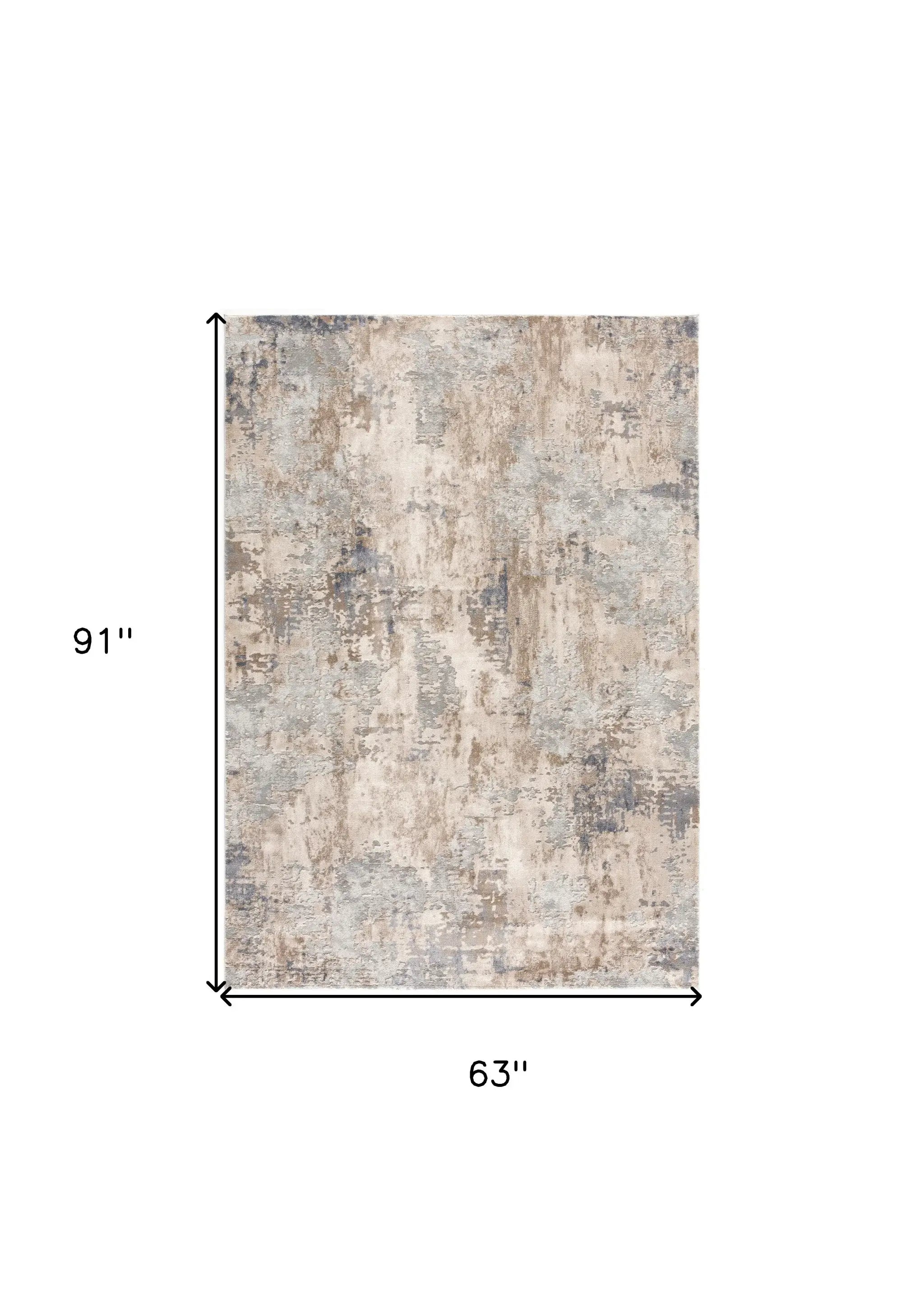 5' X 8' Beige And Ivory Abstract Area Rug - Homeroots - Flyclothing LLC