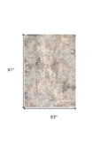 5' X 8' Beige And Ivory Abstract Area Rug - Homeroots
