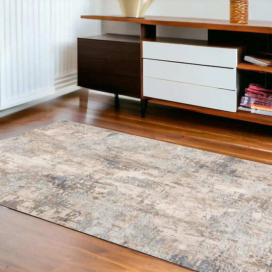 7' X 10' Beige And Ivory Abstract Area Rug - Homeroots - Flyclothing LLC