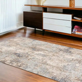 7' X 10' Beige And Ivory Abstract Area Rug - Homeroots