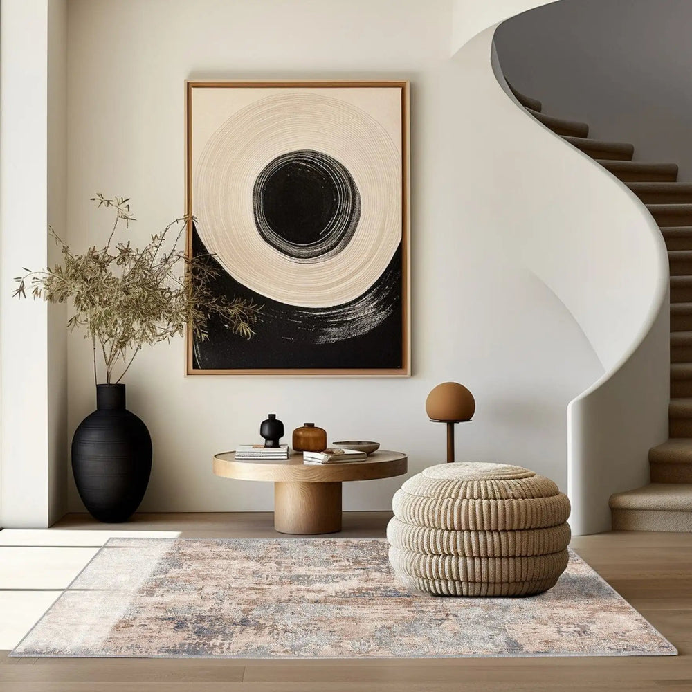 8' X 10' Beige Abstract Dhurrie Area Rug - Homeroots