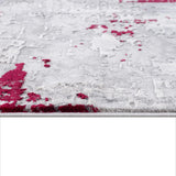 3' X 5' Red Abstract Dhurrie Area Rug - Homeroots