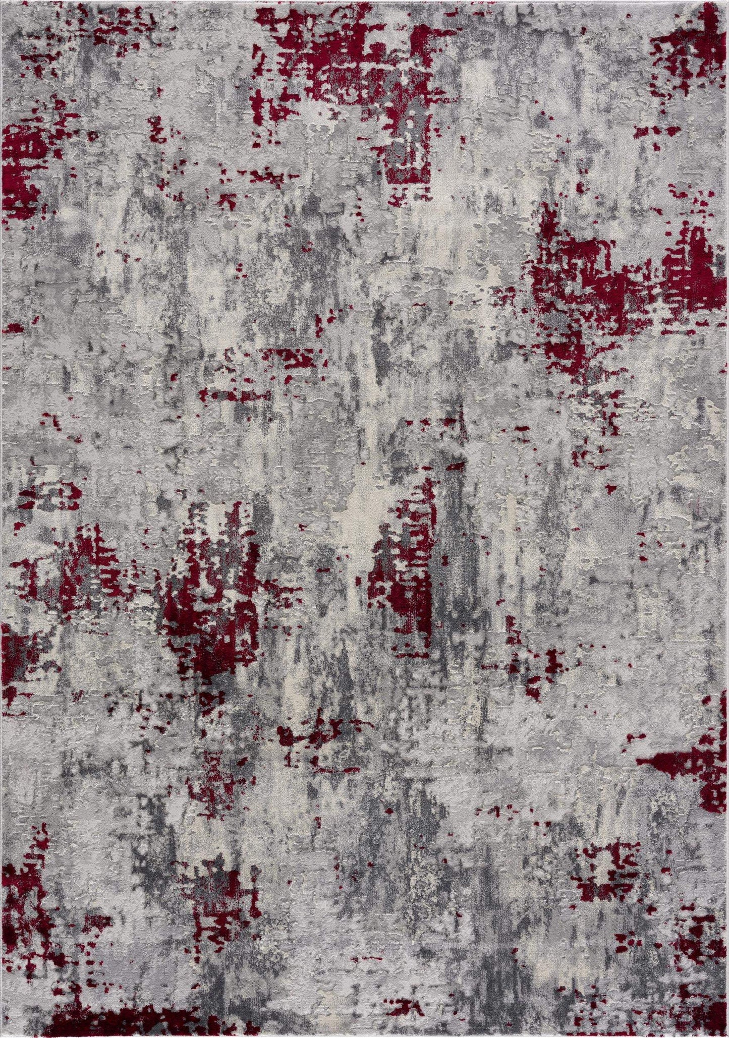 5' X 7' Red and Gray Abstract Area Rug - Homeroots - Flyclothing LLC
