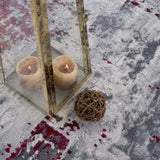 5' X 7' Red and Gray Abstract Area Rug - Homeroots - Flyclothing LLC