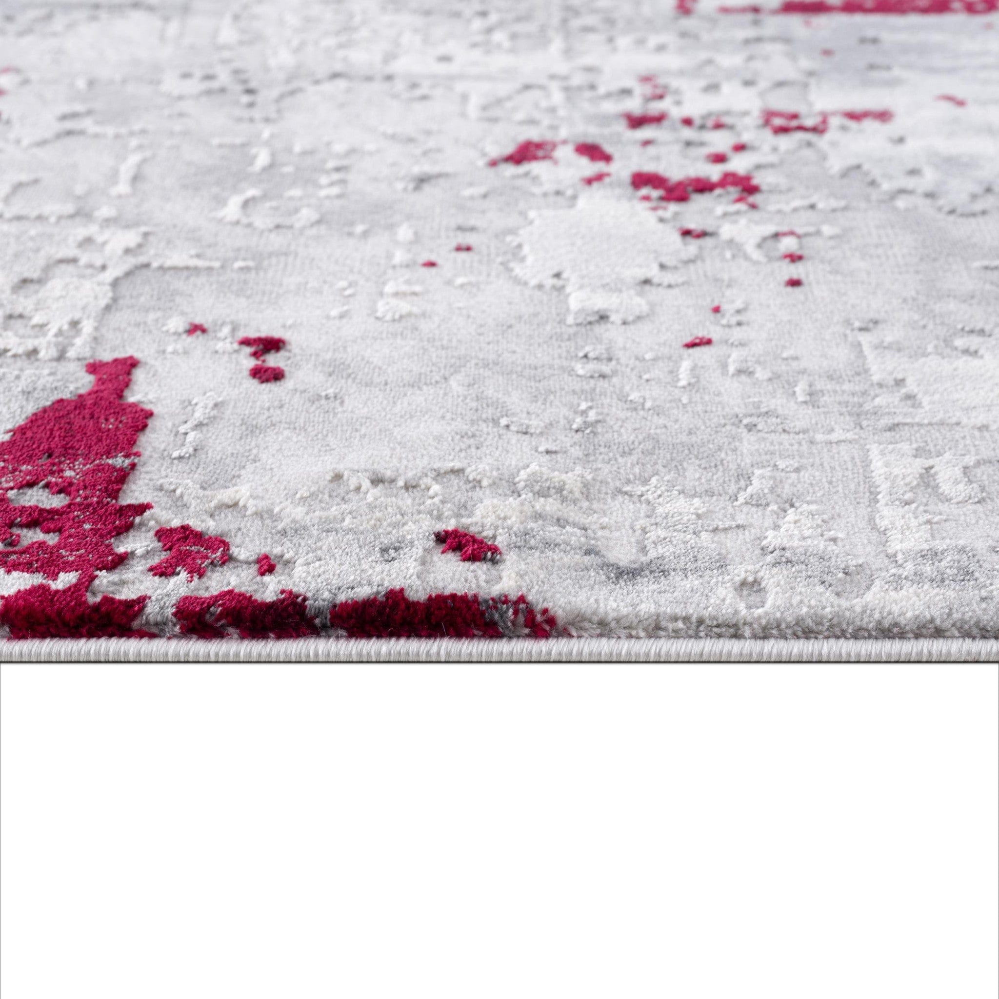 6' X 9' Red Abstract Dhurrie Area Rug - Homeroots