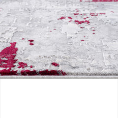 8' X 10' Red and Gray Modern Abstract Area Rug - Homeroots