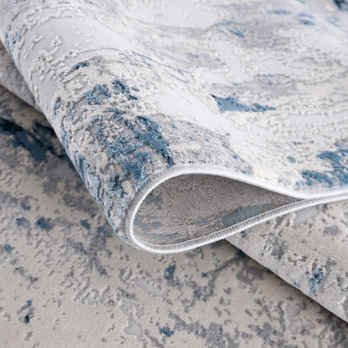 3' X 5' Blue And Ivory Abstract Strokes Area Rug - Homeroots - Flyclothing LLC