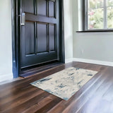 3' X 5' Blue And Ivory Abstract Strokes Area Rug - Homeroots - Flyclothing LLC