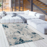 4' X 6' Blue Abstract Dhurrie Area Rug - Homeroots