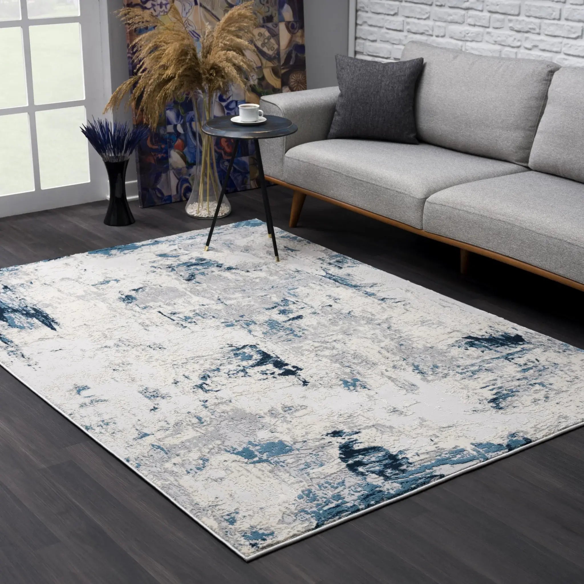 8' X 10' Blue Abstract Dhurrie Area Rug - Homeroots - Flyclothing LLC