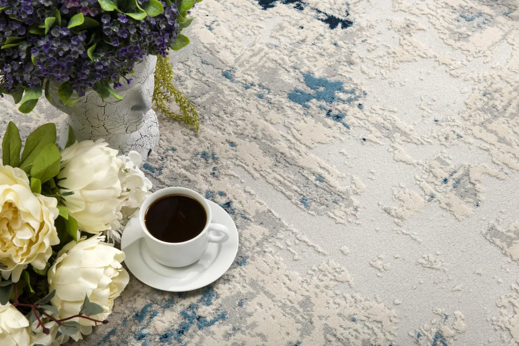 8' X 10' Blue Abstract Dhurrie Area Rug - Homeroots - Flyclothing LLC