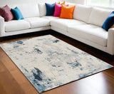 8' X 10' Blue Abstract Dhurrie Area Rug - Homeroots
