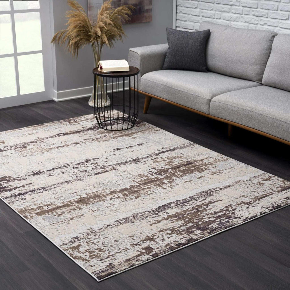 5' X 7' Violet Abstract Dhurrie Area Rug - Homeroots - Flyclothing LLC