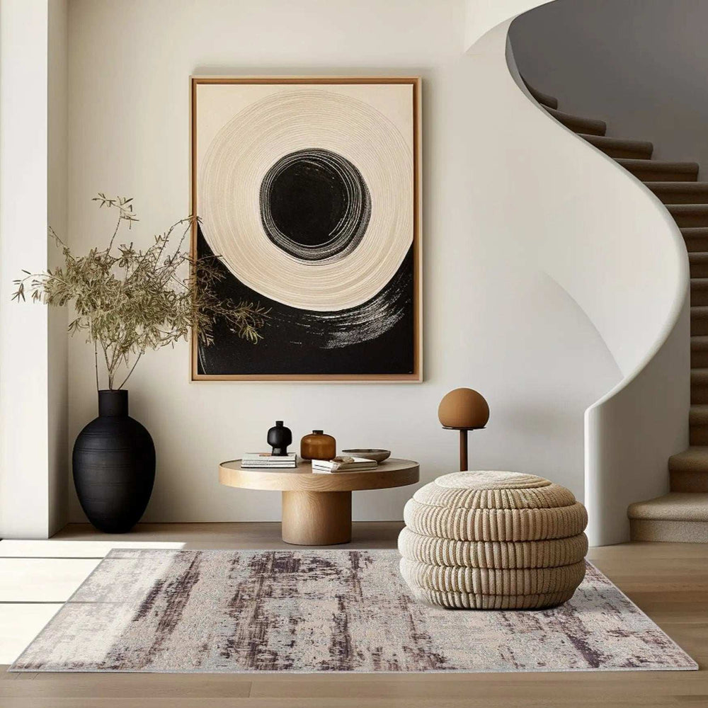 5' X 7' Violet Abstract Dhurrie Area Rug - Homeroots - Flyclothing LLC