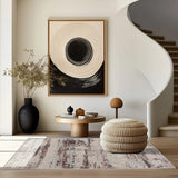 5' X 7' Violet Abstract Dhurrie Area Rug - Homeroots