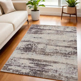 5' X 7' Violet Abstract Dhurrie Area Rug - Homeroots
