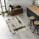 3' X 5' Green Abstract Dhurrie Area Rug - Homeroots