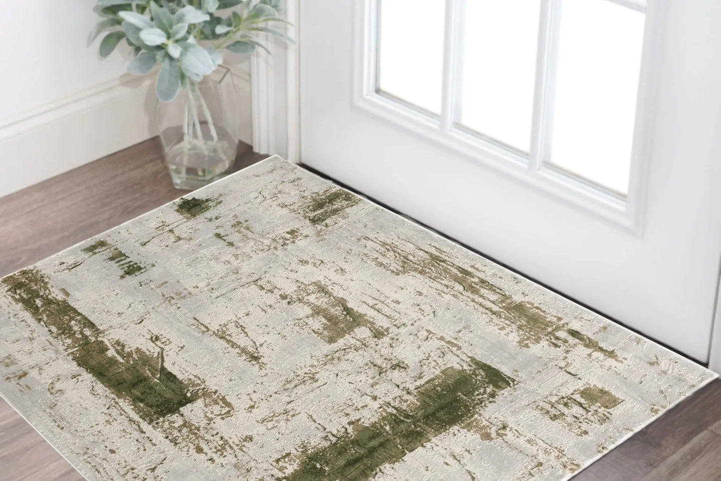3' X 5' Green Abstract Dhurrie Area Rug - Homeroots - Flyclothing LLC