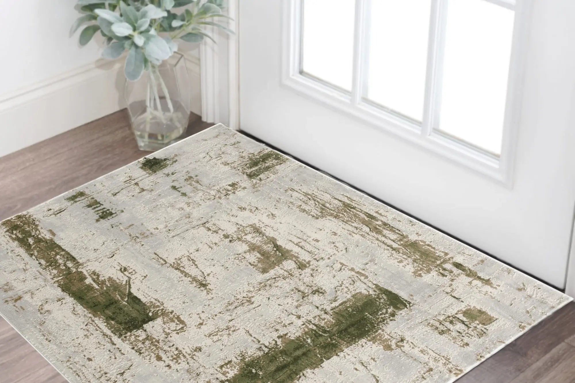 3' X 5' Green Abstract Dhurrie Area Rug - Homeroots - Flyclothing LLC