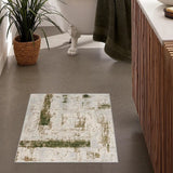 3' X 5' Green Abstract Dhurrie Area Rug - Homeroots