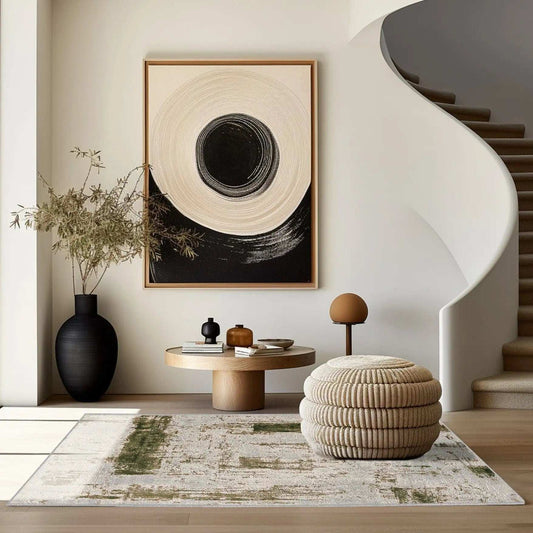 5' X 7' Green Abstract Dhurrie Area Rug - Homeroots - Flyclothing LLC