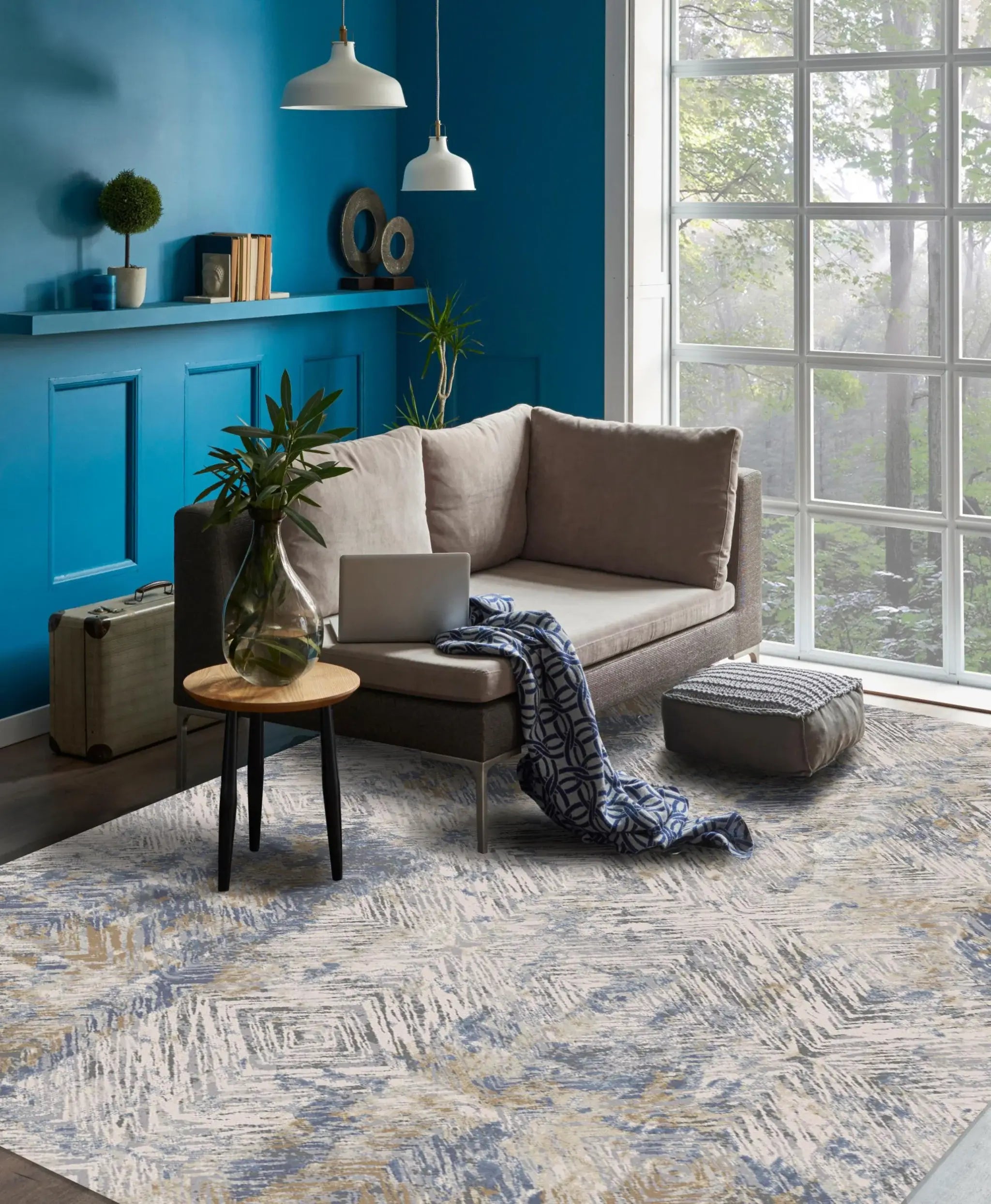 5' X 8' Ivory And Beige Abstract Diamonds Area Rug - Homeroots - Flyclothing LLC