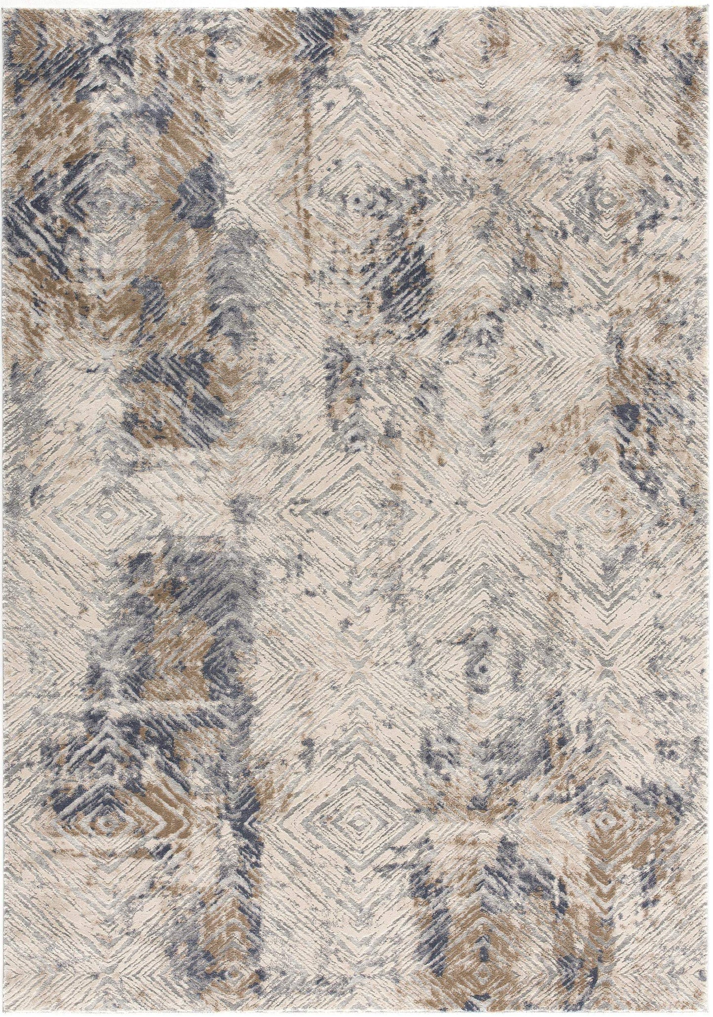 5' X 8' Ivory And Beige Abstract Diamonds Area Rug - Homeroots - Flyclothing LLC