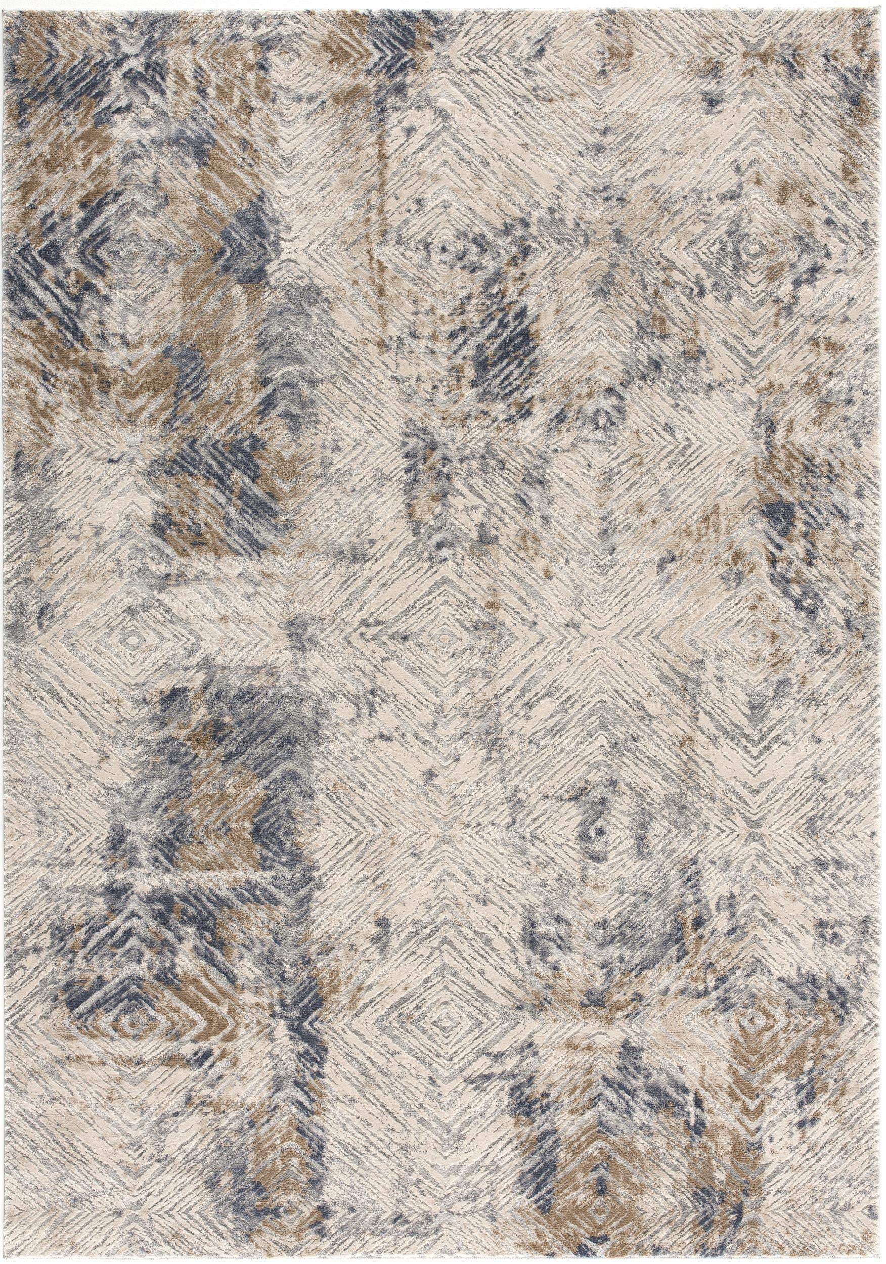 5' X 8' Ivory And Beige Abstract Diamonds Area Rug - Homeroots - Flyclothing LLC