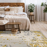 8' X 10' Gold Abstract Dhurrie Area Rug - Homeroots - Flyclothing LLC