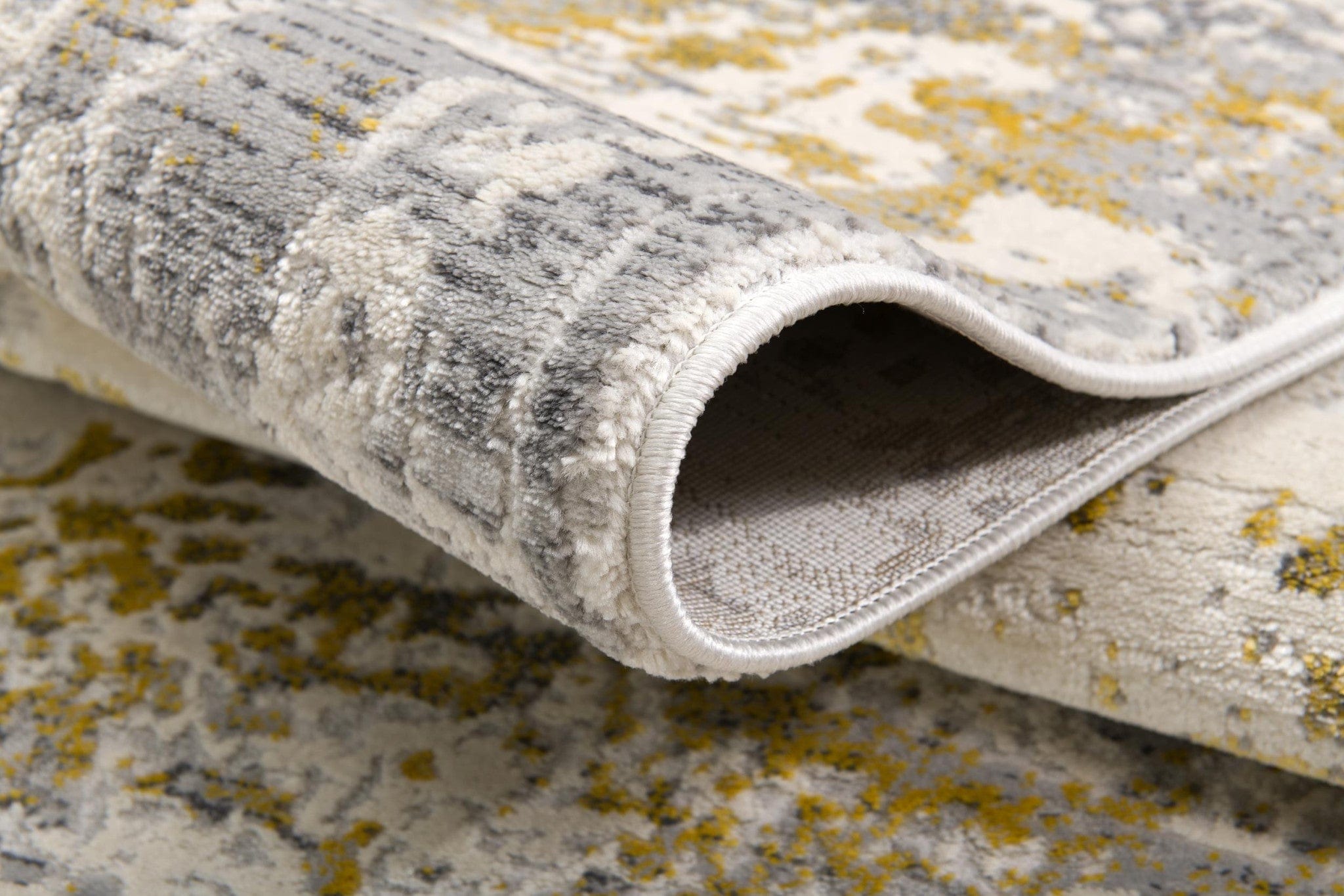 10' Gold Abstract Dhurrie Runner Rug - Homeroots