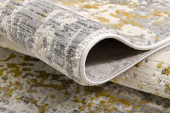10' Gold Abstract Dhurrie Runner Rug - Homeroots