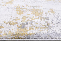 10' Gold Abstract Dhurrie Runner Rug - Homeroots