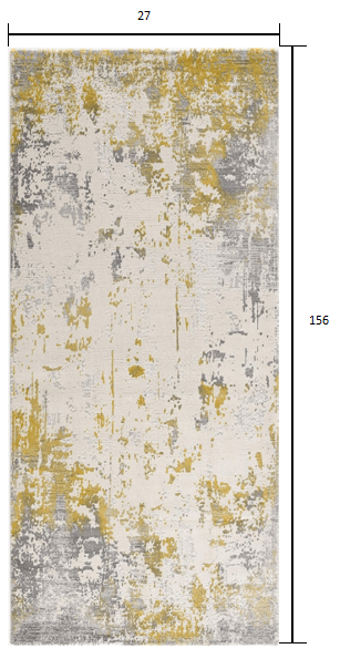 13' Runner Gold Abstract Dhurrie Runner Rug - Homeroots