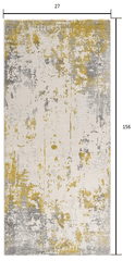 13' Runner Gold Abstract Dhurrie Runner Rug - Homeroots