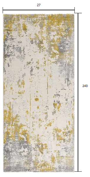 20' Gold Abstract Dhurrie Runner Rug - Homeroots