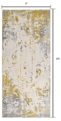 20' Gold Abstract Dhurrie Runner Rug - Homeroots
