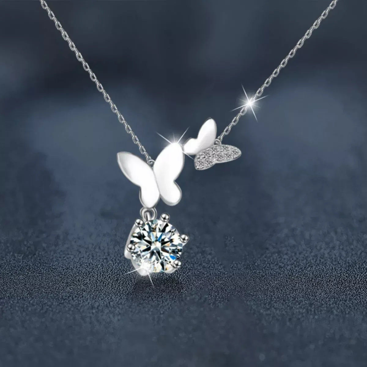 1 Carat Moissanite 925 Sterling Silver Pendant Necklace - Trendsi - Flyclothing LLC