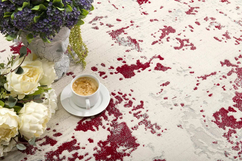 3' X 5' Red Abstract Dhurrie Area Rug - Homeroots - Flyclothing LLC