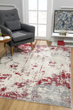 5' X 7' Red Abstract Dhurrie Area Rug - Homeroots