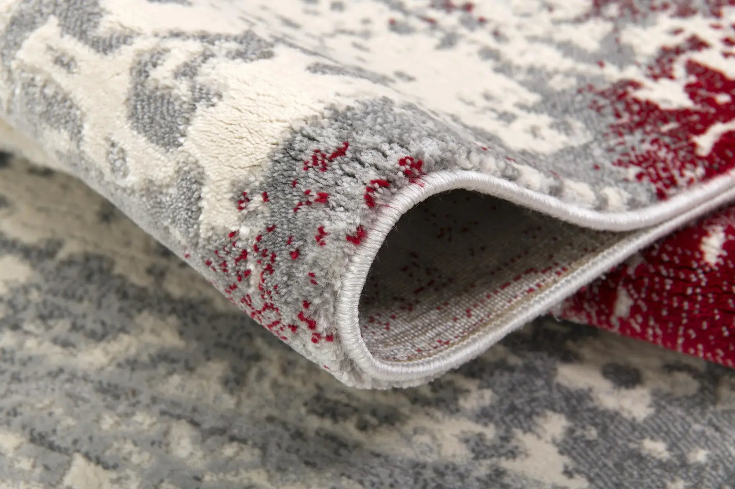 6' X 9' Ivory Red and Gray Abstract Area Rug - Homeroots - Flyclothing LLC