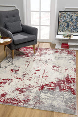 8' X 10' Red Abstract Dhurrie Area Rug - Homeroots - Flyclothing LLC